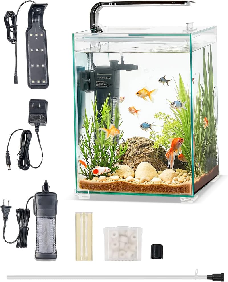 5 Gallon Smart Aquarium with Adjustable Lighting & Self-Cleaning