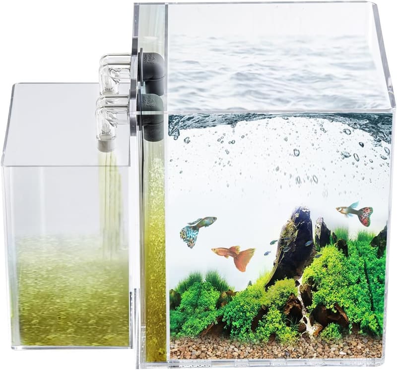 Self-Cleaning 3-Gallon Aquarium Kit with Lid & Waterfall Basin