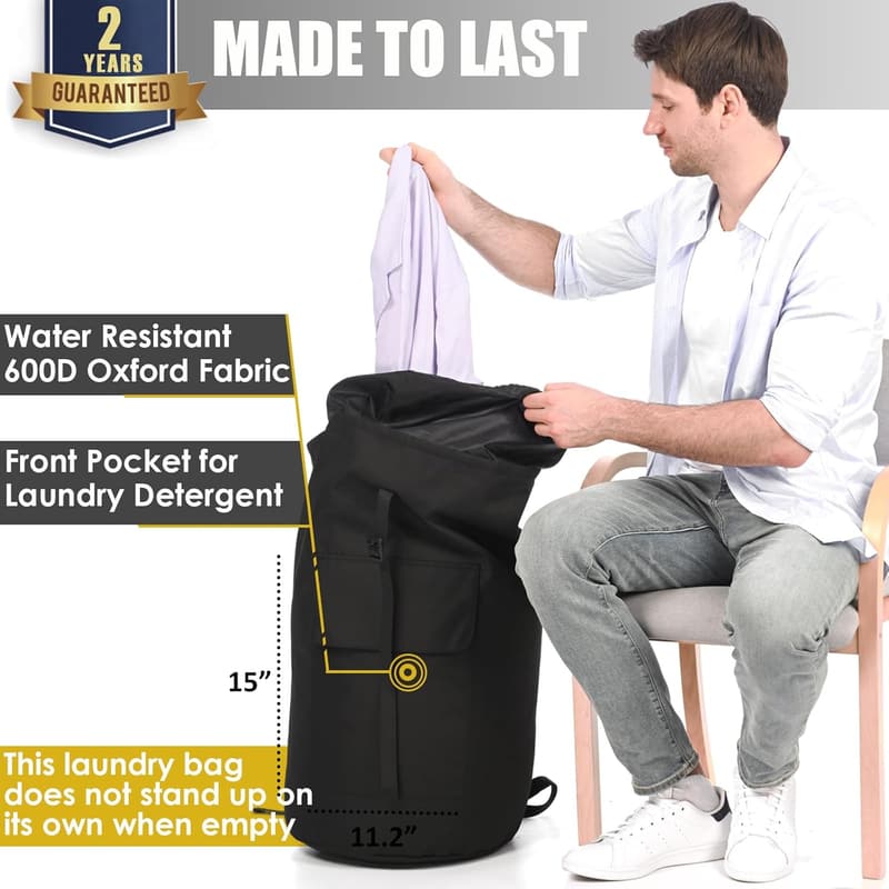Extra Large 115L College Laundry Backpack with Drawstring Closure