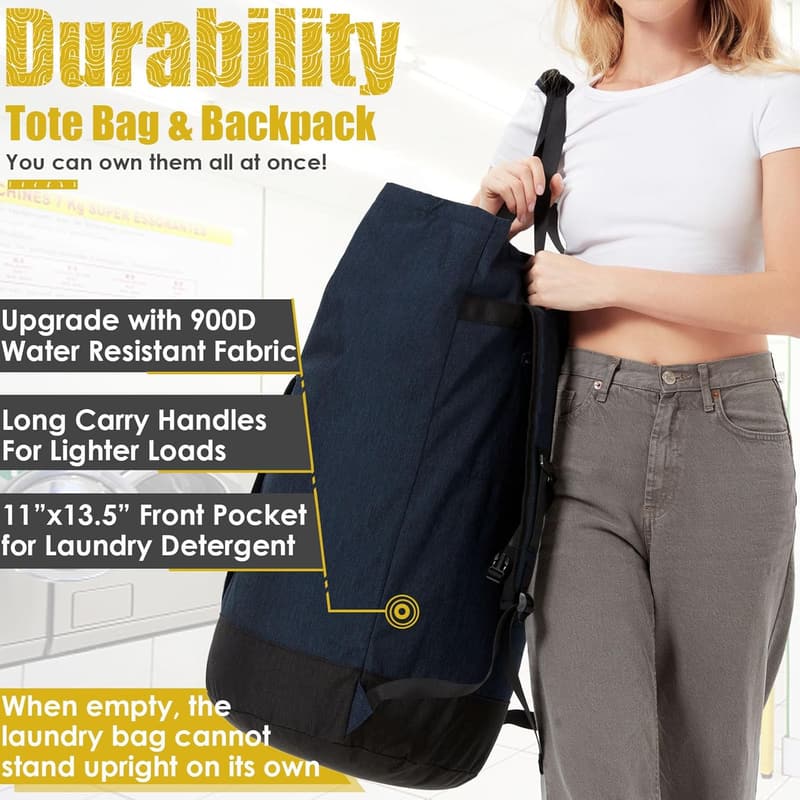 Heavy-Duty 115L Laundry Backpack for College & Travel