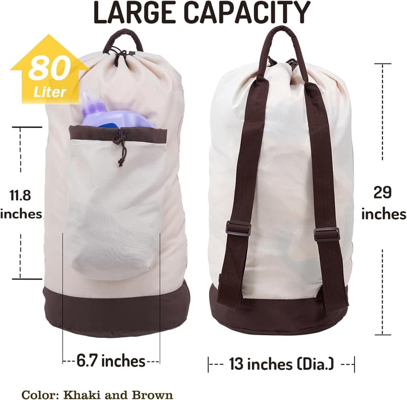 Travel Laundry Backpack with Detergent Holder for College Dorm