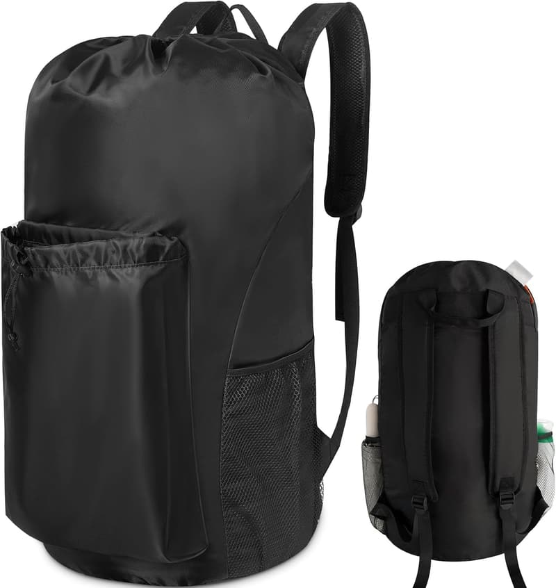 Durable Waterproof Laundry Backpack with Padded Straps