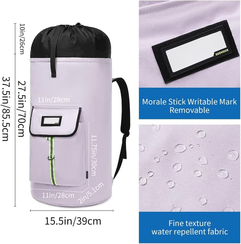 Extra-Large Heavy-Duty Laundry Backpack for College Students