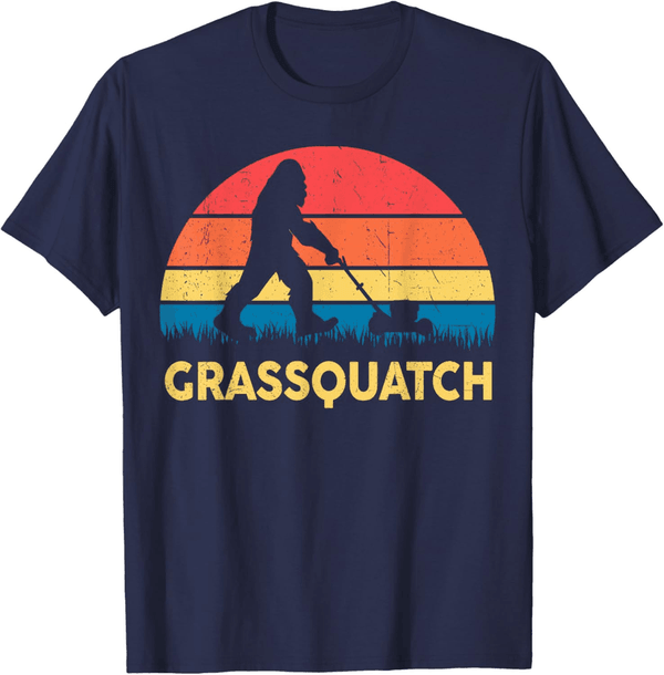 Funny Bigfoot Lawn-Mowing Dad T-Shirt