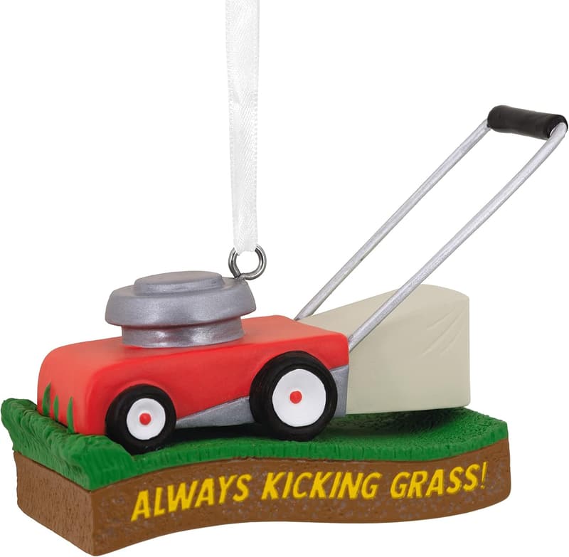 Christmas Lawn Mower Resin Ornament by Hallmark