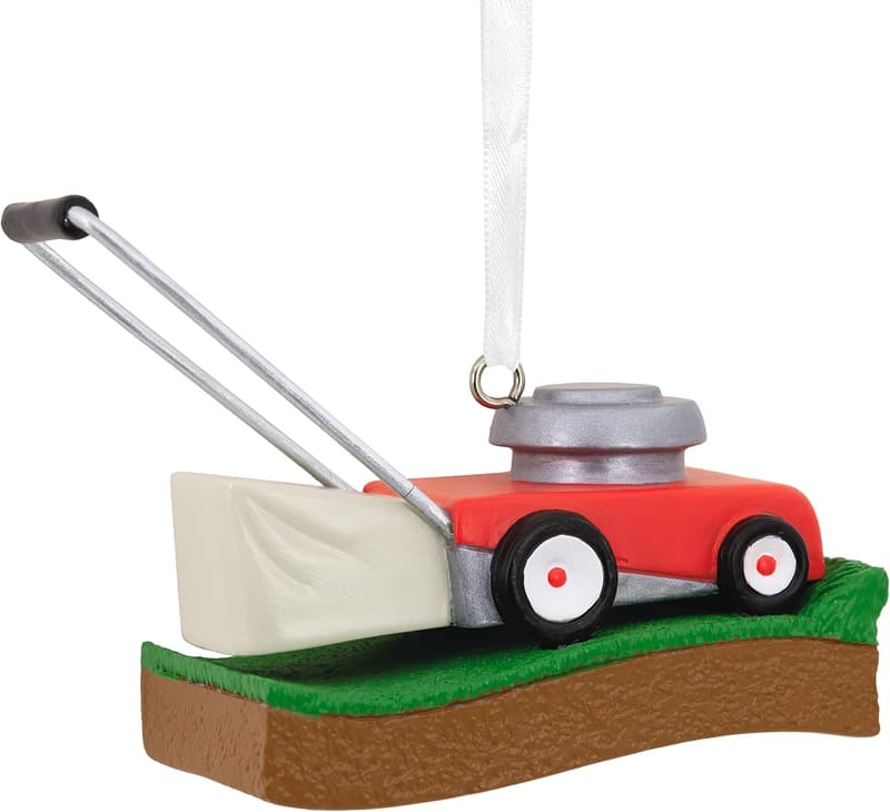 Christmas Lawn Mower Resin Ornament by Hallmark