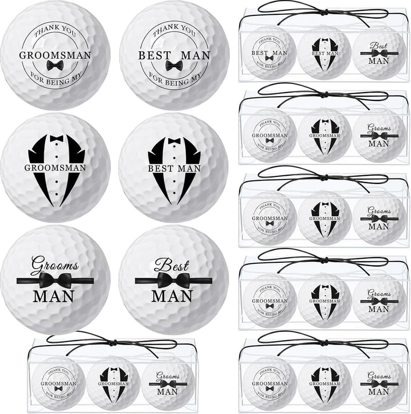 Groomsmen Proposal Golf Balls with PVC Boxes and Ropes