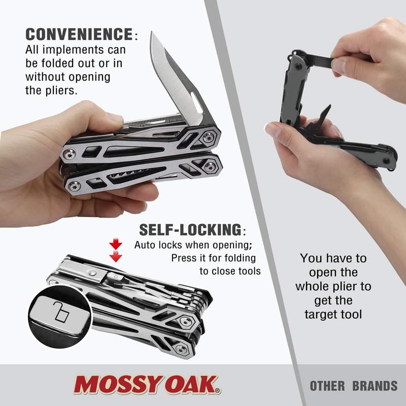 MOSSY OAK 21-in-1 Stainless Steel Multitool for Outdoor Survival