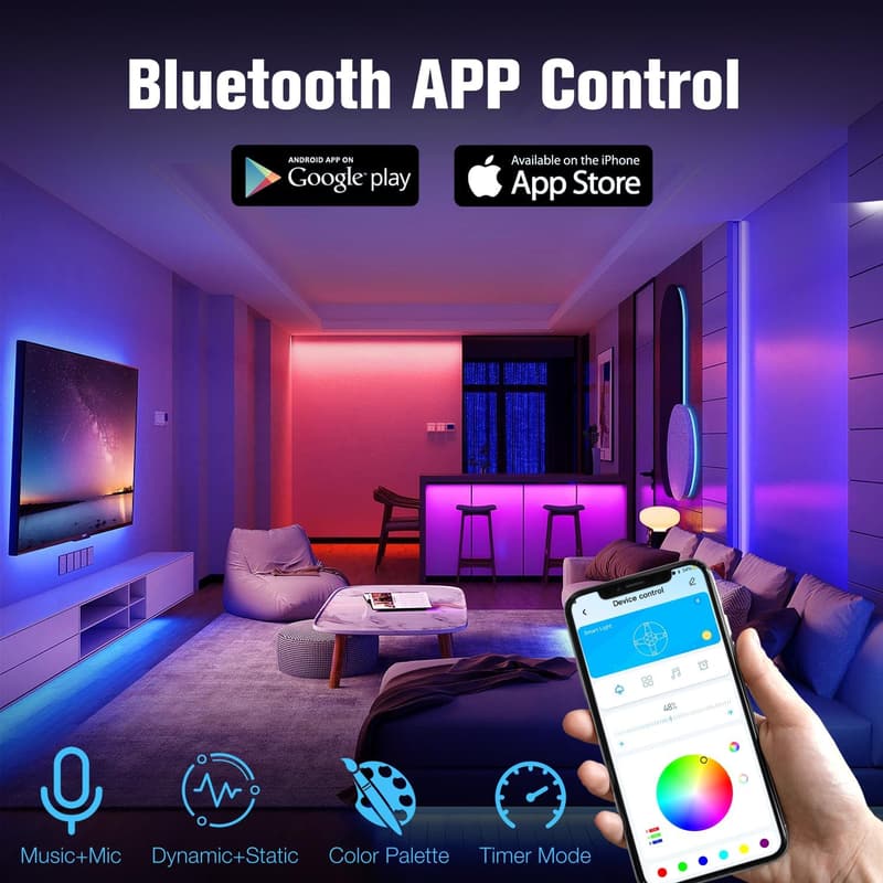 RGB LED Strip Lights 130ft with Remote – Bedroom Decor Gift