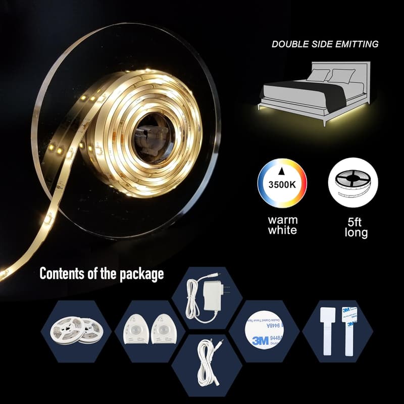 Dimmable Motion Sensor LED Strip Lights - Dual Kit, 10FT