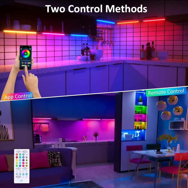 Smart RGB Under Cabinet Lighting Kit with App & Remote Control