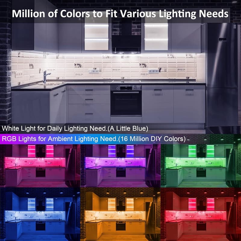 Smart RGB Under Cabinet Lighting Kit with App & Remote Control
