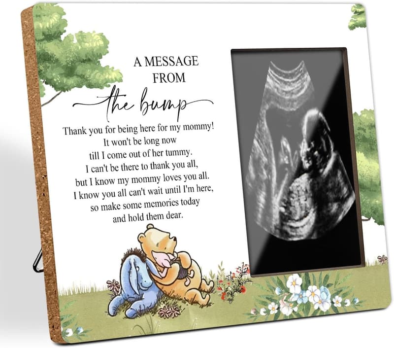 Expecting Mother's Wooden Photo Frame - Winnie the Pooh Design (4x6