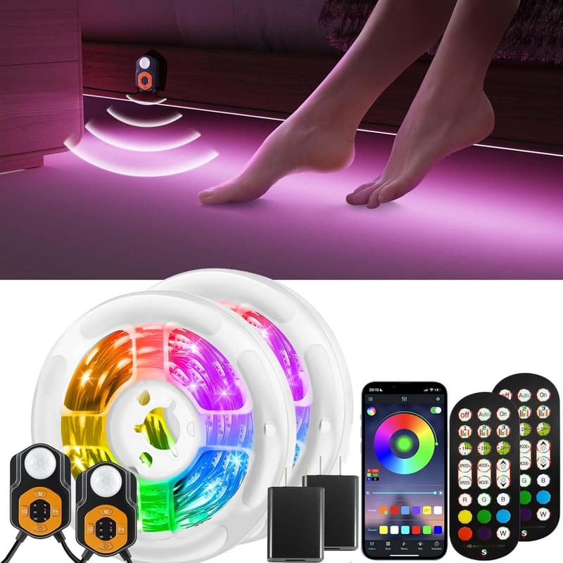 Father's Day RGB LED Motion Sensor Light Strip - 2x9.84ft