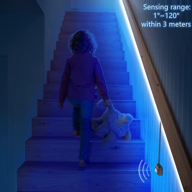 Motion Activated RGB LED Strip Lights for Bedroom Decor