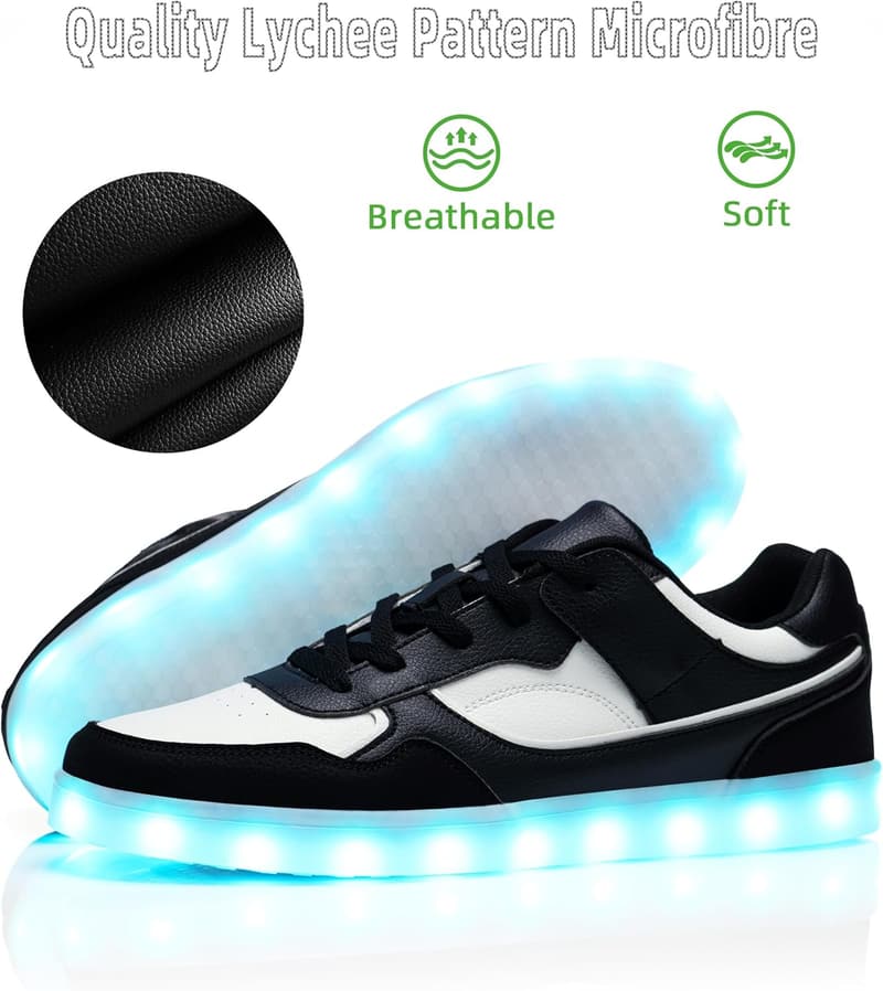 LED Light-Up Shoes for Women & Men - 11 Color Modes, Rechargeable