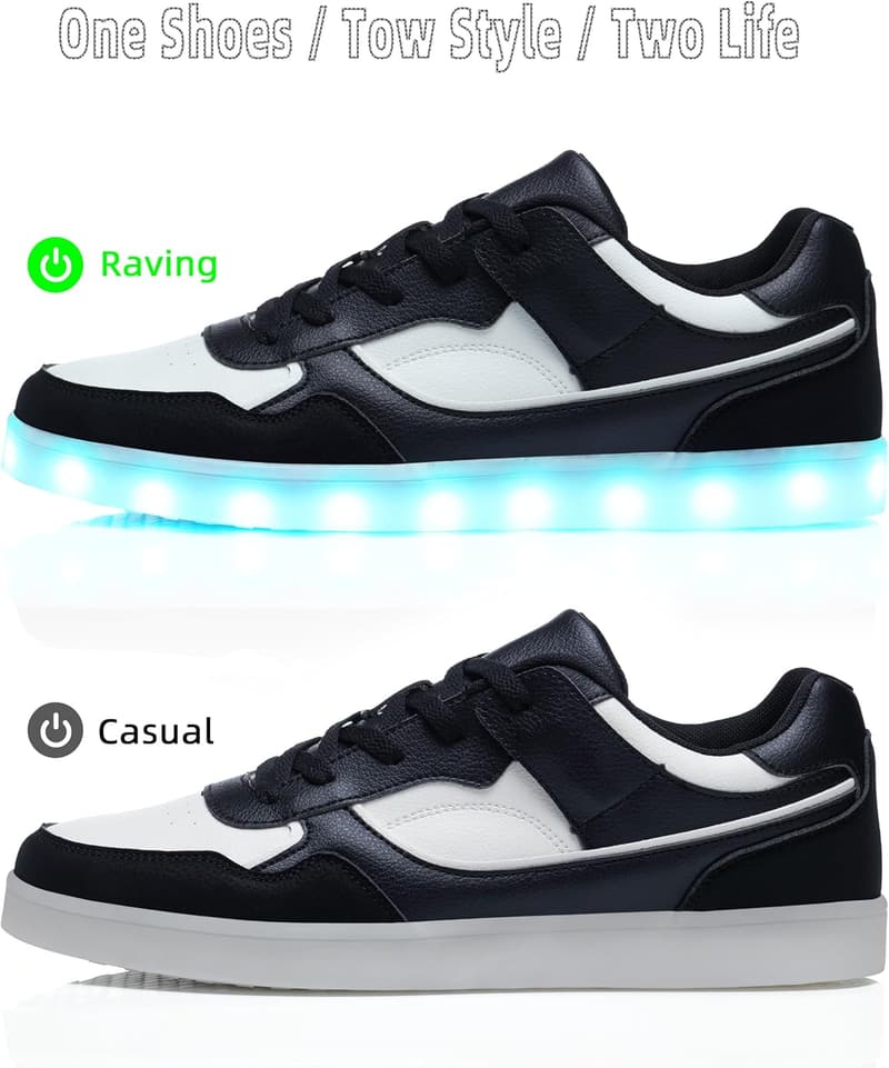 LED Light-Up Shoes for Women & Men - 11 Color Modes, Rechargeable