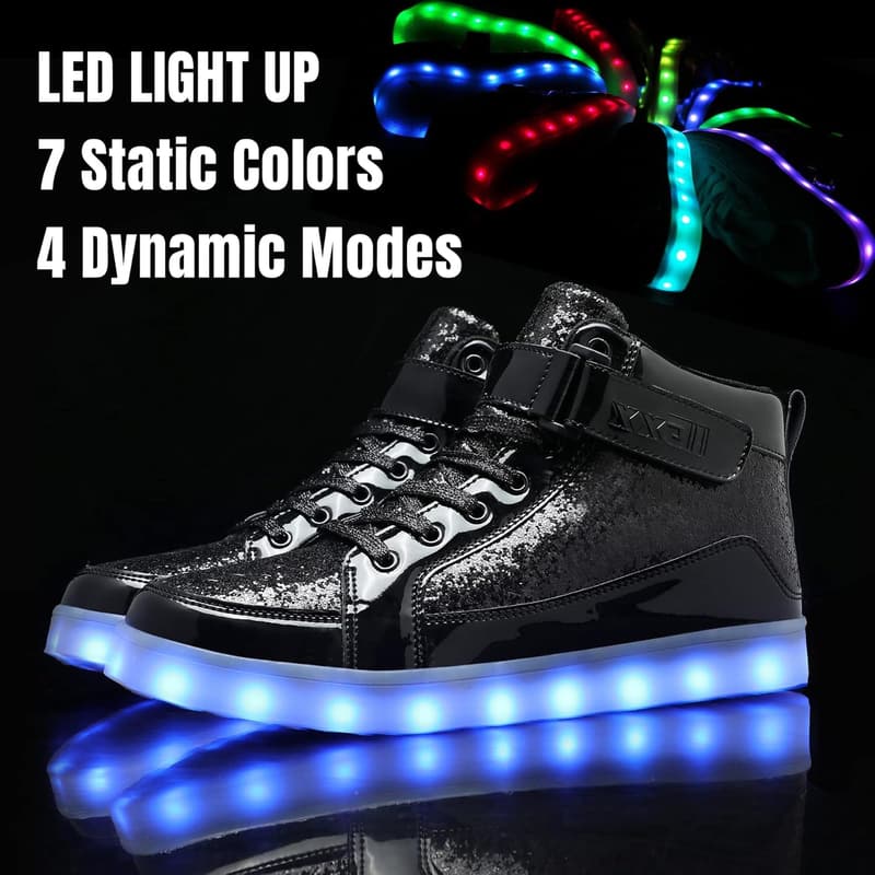 LED Light-Up High Top Sneakers - USB Rechargeable for All