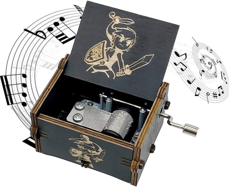 Antique Wooden Music Box - Hand Crank Gift for Weddings & Birthdays