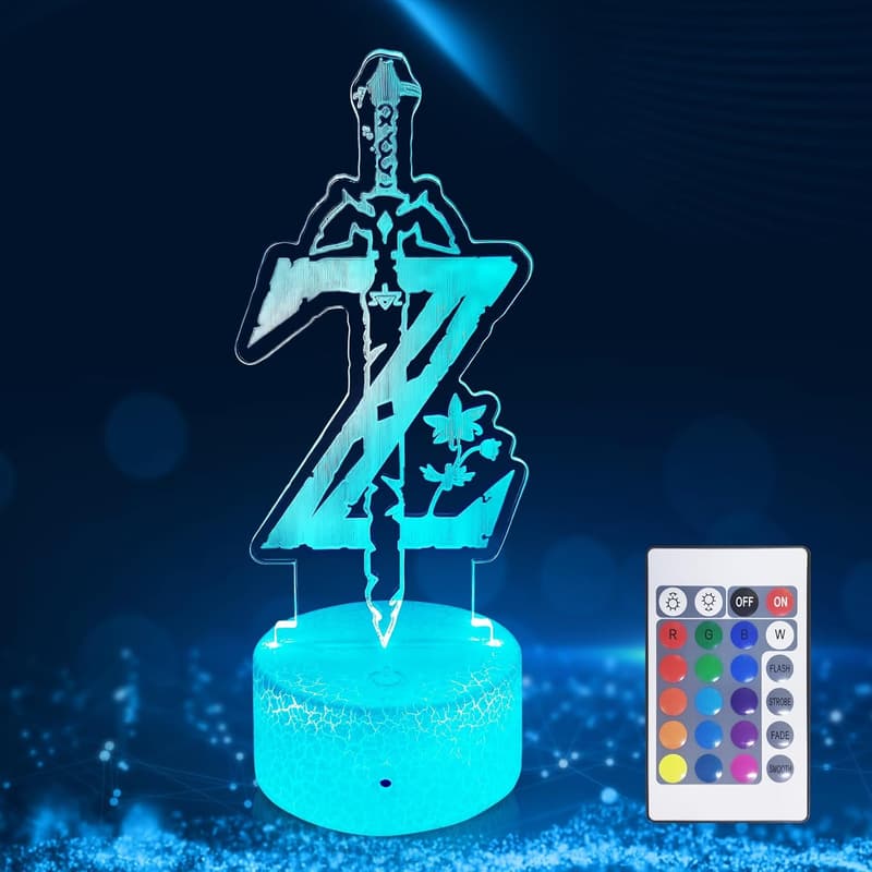 Zelda 3D Night Light with Remote - 16 Colors for Kids' Gifts