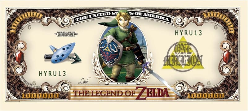 Legend of Zelda Limited Edition Million Dollar Bill Set