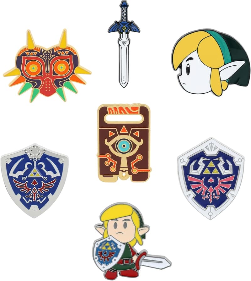 Zelda Game Collectible Enamel Pin Set - 7 Pcs Brooches for Gamers