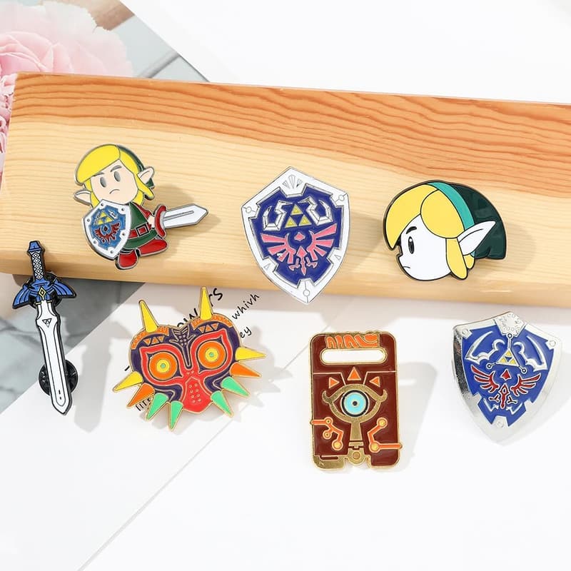 Zelda Game Collectible Enamel Pin Set - 7 Pcs Brooches for Gamers