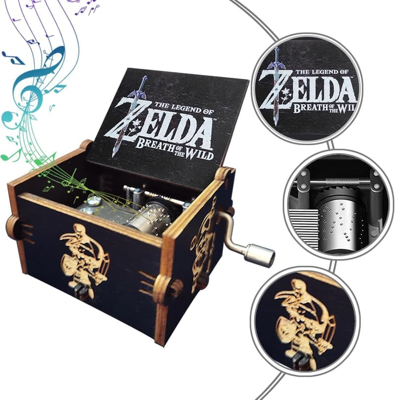 Zelda Wooden Hand-Cranked Music Box for Christmas & Gifts