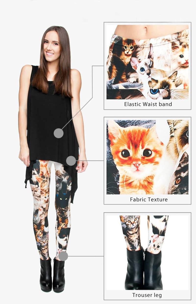Fashionable 3D Printed Leggings for Women - Regular & Large Size