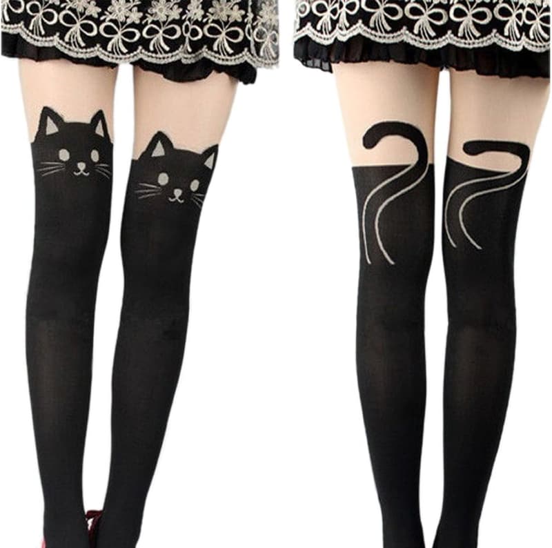 Japanese Cat Tattoo Pantyhose for Cosplay