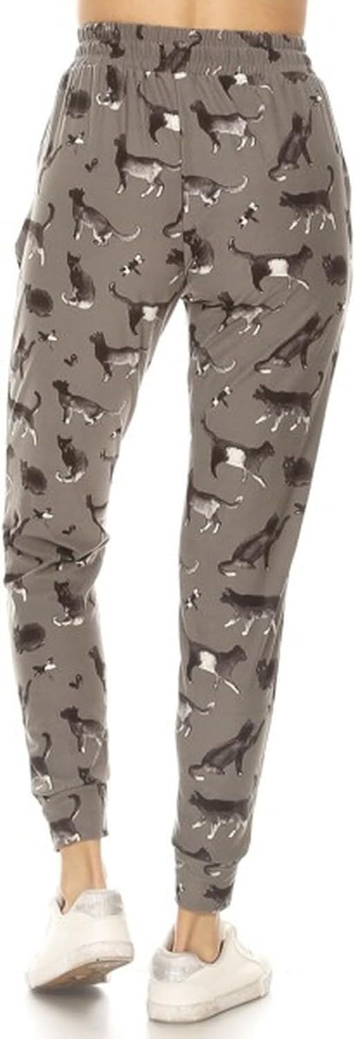 Women's High Waist Premium Print Jogger Track Pants (S-3X)