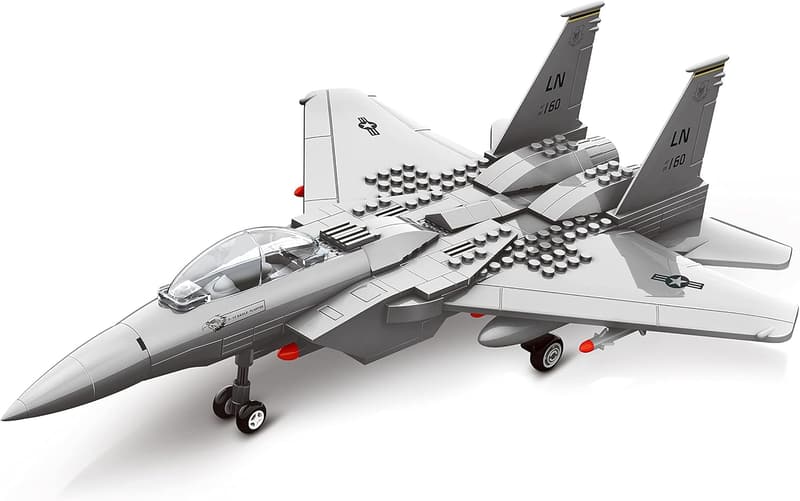 Fighter Jet Building Block Set – 227-Pcs F-15 Eagle Toy for Ages 10+