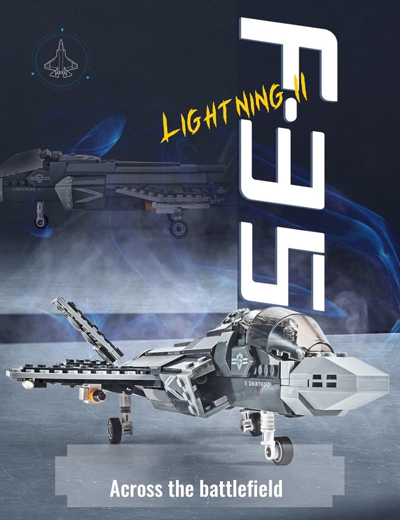 F-35 Lightning II Fighter Jet Building Block Set for Kids and Adults