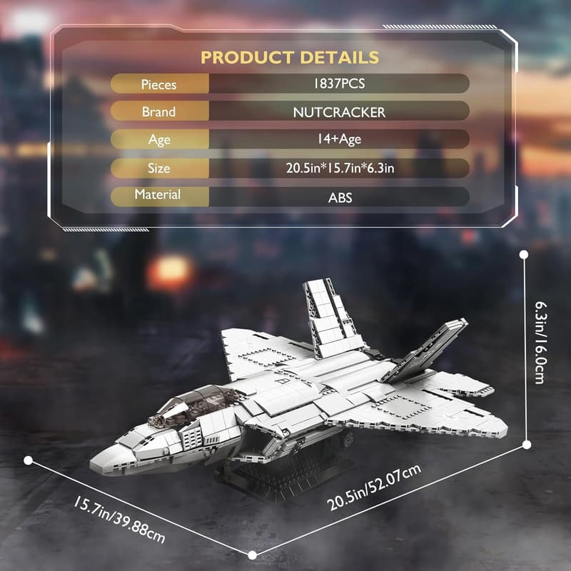 F-22 Raptor Fighter Jet Building Block Set for Teens & Adults