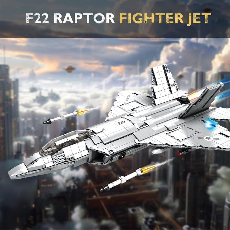 F-22 Raptor Fighter Jet Building Block Set for Teens & Adults