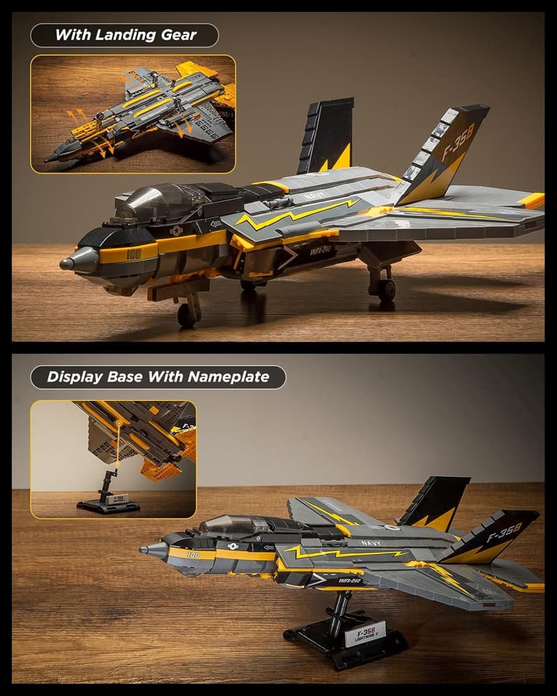 Military Airplane Building Block Set for Adults & 孩子們 (1268 Pcs)