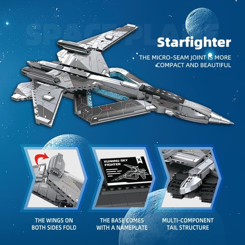 F/A-19 Fighter Jet Building Block Set for Adults, 1196 Pcs