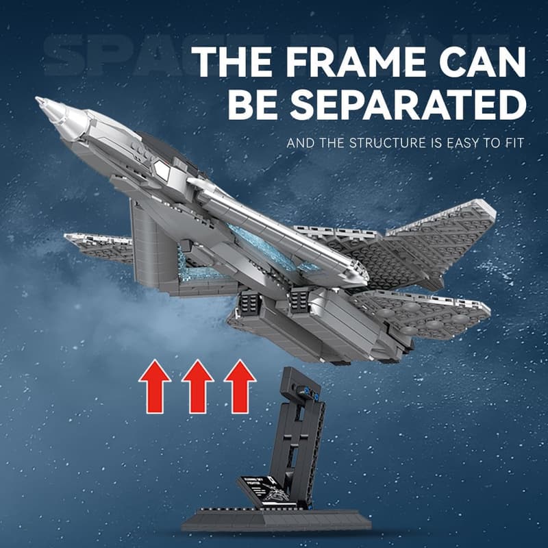 F/A-19 Fighter Jet Building Block Set for Adults, 1196 Pcs