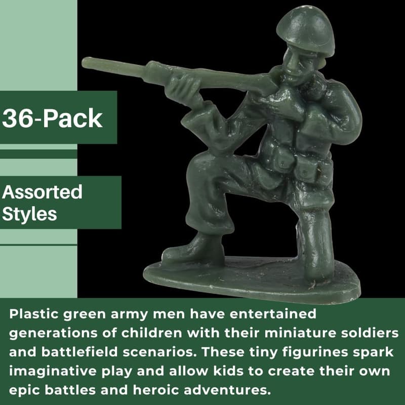 Green Army Men Toy Soldiers Set – 36 Classic Figures for Kids