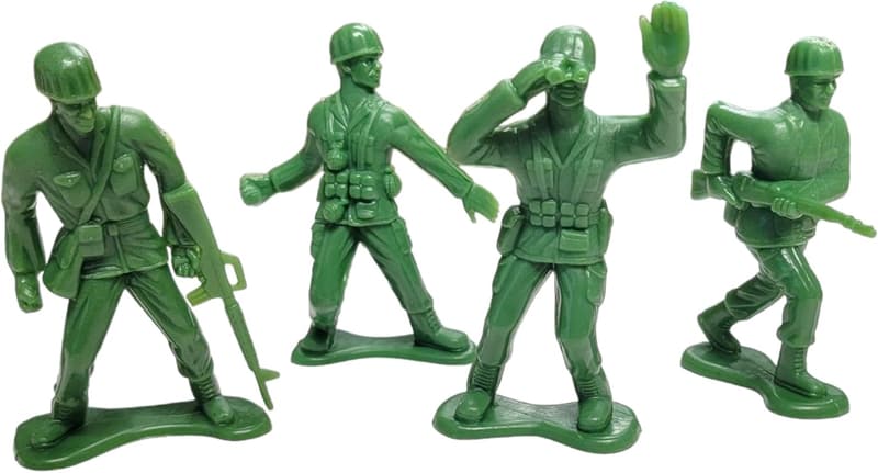 Large Green US Army Action Figures Set (8 Soldiers, 4