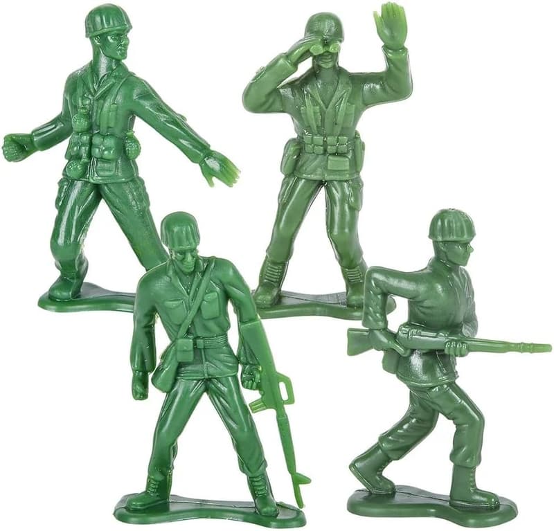 Large Green US Army Action Figures Set (8 Soldiers, 4