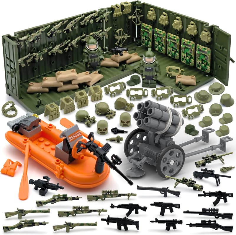 SWAT Team Building Block Weapon Set - 220 pcs Compatible Gear