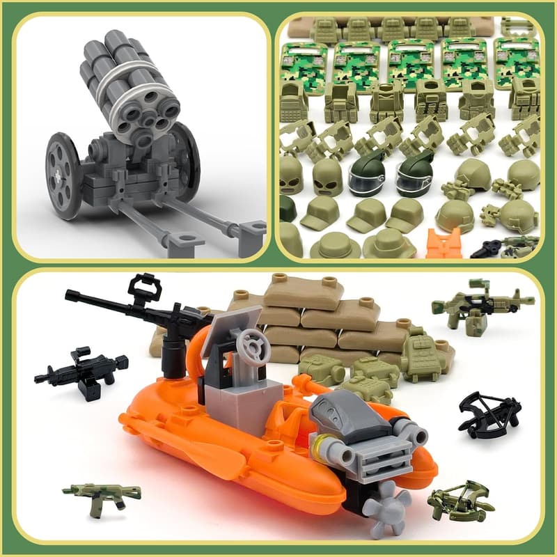 SWAT Team Building Block Weapon Set - 220 pcs Compatible Gear