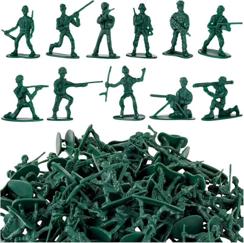 Army Men Action Figures - 100 Pcs Classic Green Soldiers, Great Birthday Gift for Boys
