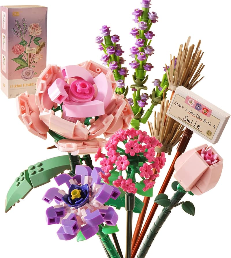 DIY Mini Bricks Flower Bouquet Building Set for Girls 8-12