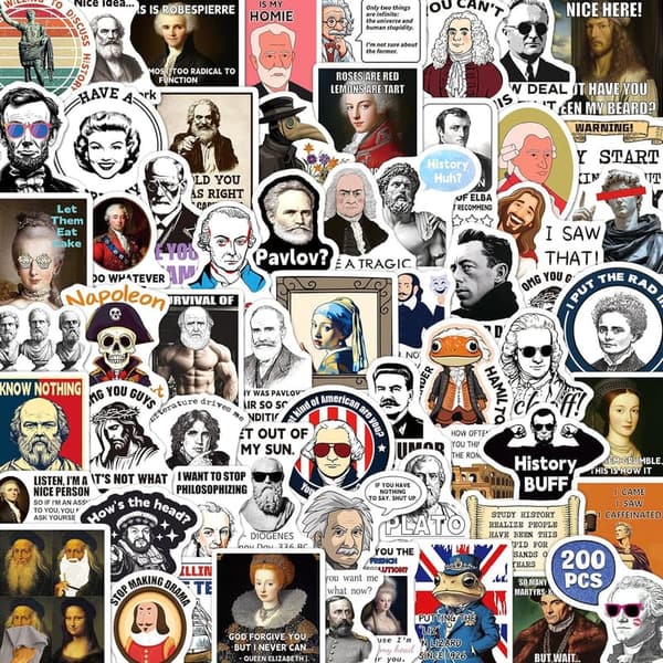 Funny History Quote Stickers - 200PCS Vinyl Decals for Teens & Adults