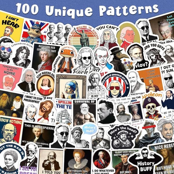 Funny History Quote Stickers - 200PCS Vinyl Decals for Teens & Adults
