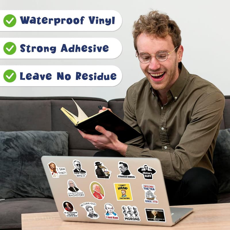 Funny History Quote Stickers - 200PCS Vinyl Decals for Teens & Adults