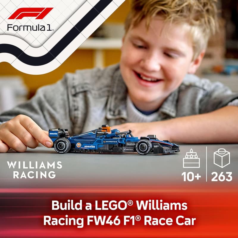 LEGO Speed Champions Williams F1 Race Car Building Set for Kids