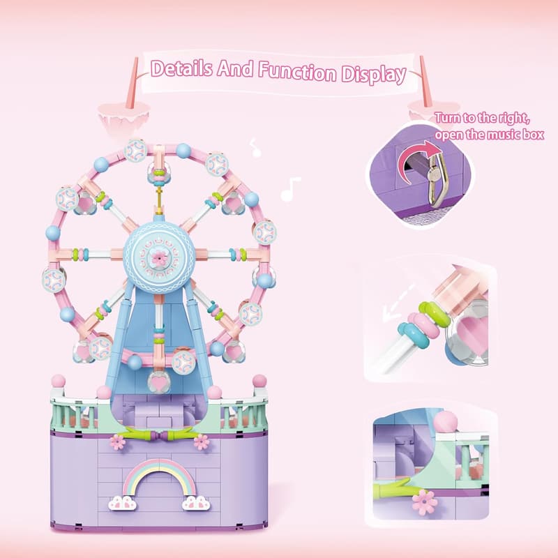 DIY Ferris Wheel Music Box Building Set for Kids 6-12 Years